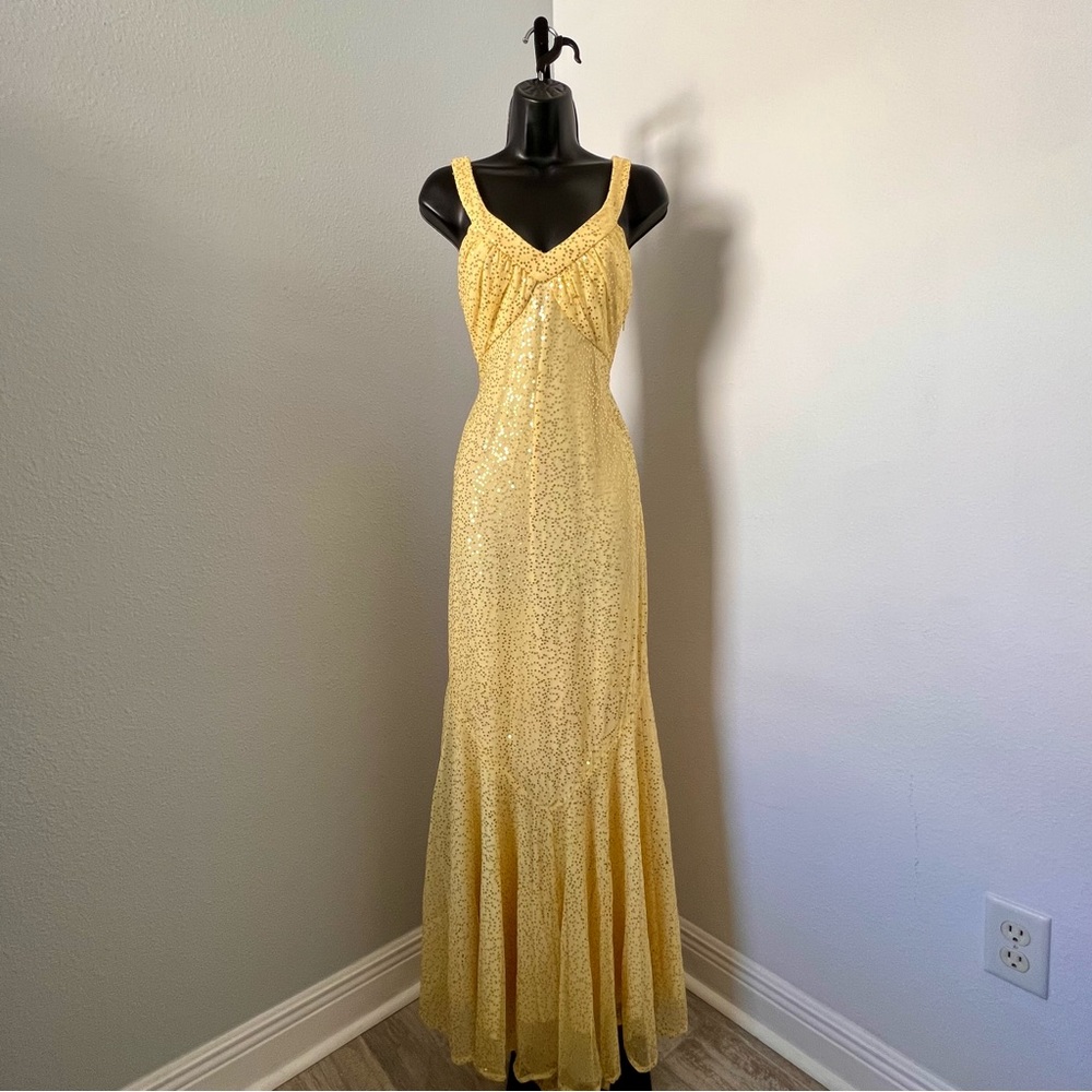 Y2k Sequin Yellow Formal Dress ✨